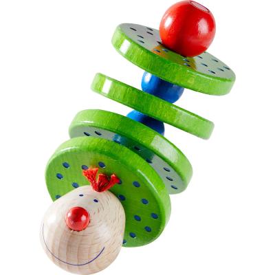 China Hot Selling Wooden Infant Toys Rattle Figure Worm Grab And Shake Fine Motor Skill Infant Toys for sale