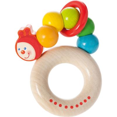 China Hot Selling Infant Toys Wooden Rattle Grasping Infant Toy Rainbow Butterfly Worm Fine Motor Skill Toys for sale