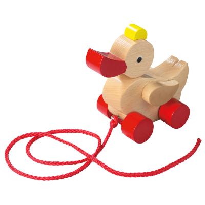 China Pull-along toys item good quality hot sale online wooden pull-out duck Pull-along toys for sale