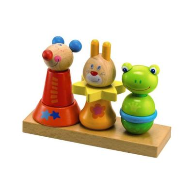 China Wooden Montessori Toys Hot Selling Amazon Child Toys Set Trio Wooden Animal Frog Rabbit Mouse Wooden Toys For Kids Montessori for sale