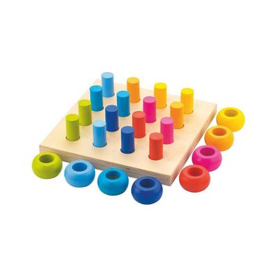 China Wooden Montessori Toys Hot Selling Amazon Toys Wooden Pallet Pegs Multicolor Montessori Toys Stacking Toy for sale