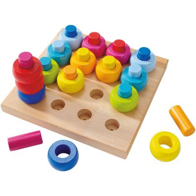 China Wooden Montessori Toys Hot Selling Toys Cheap Wooden Rainbow Swirls Pegging Game for Ages 2 and Up Montessori Toys for sale