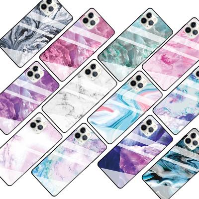 China Shockproof Marble Phone Case Tempered Glass TPU Back Cover For iPhone 11 Pro Max for sale