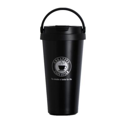 China Custom Logo Viable 500ml Double Layer Stainless Steel Coffee Mug With Handle Portable Car Insulated Mug Fashion Vacuum Water Mug for sale