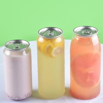 China 350ml 500ml 600ml Cup New Design Sustainable Plastic Disposable Square Empty Plastic Juice Cola PET Bottle With Aluminum Cover for sale