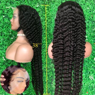 China Curly 12a Unprocessed Body Wave Indian Raw Indian Full Lace Wig, 28 In Full Lace Wig Human Hair, Transparent Full Lace Wig For Women for sale