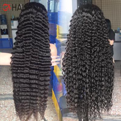 China Italian Wave Ready to Ship Brazilian Hair Wig Full Lace, Curly Grade 10a Trasparent Full Lace Wig, Human Virgin Lace Wig Seller for sale