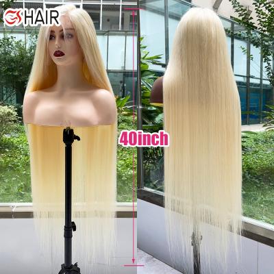 China Full Wave Silky Straight Cheap Lace Wig Brazilian Human Hair Frontal, 613 Virgin Blonde Human Hair Lace Front Wig, 32 Inch Brazilian Wig Lace Front for sale