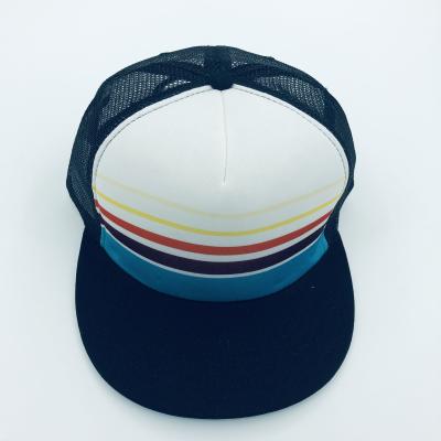 China JOINT Designer Embroidery Logo or Printing Adults Trucker Hats 5 Panel Hat Baseball Caps With Flat Brim for sale