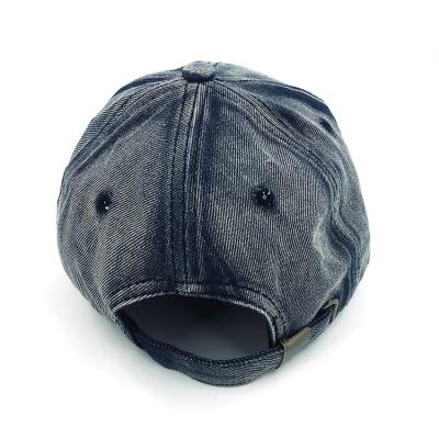 China Promotional COMMON Logo Distressed Dad Hats Low Profile Embroidery Price Denim Baseball Cap Denim Hats for sale