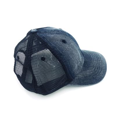 China JOINT Hot Stylish Denim Washed Baseball Cap Solid Colors Denim Washed Adjustable Trucker Hat for sale