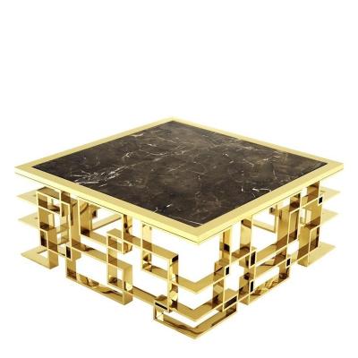 China Modern Design Adjustable Luxury Living Room Furniture Marble Top Gold Coffee Table Set To Wedding Decorations for sale