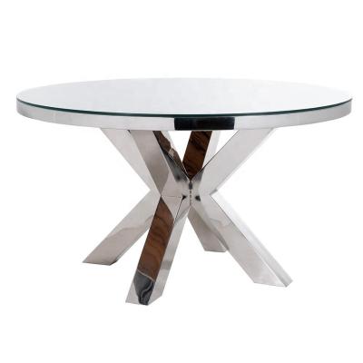 China (Size)Adjustable Modern Home Furniture Dining Table Sets Silver Stainless Steel Legs Marble Top Dining Table for sale