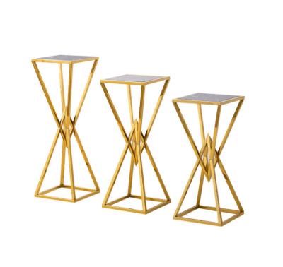 China Flower Modern Wedding Furniture Metal Flower Stands Gold Silver Color Plant Stand Hot Selling Modern for sale