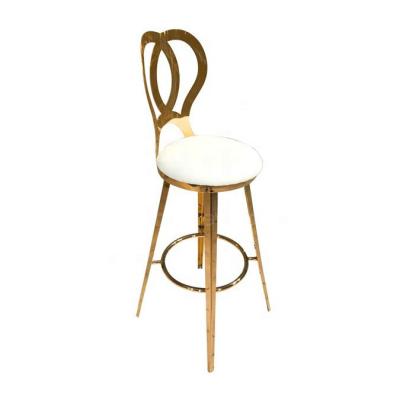 China Contemporary Modern Simple Metal Stool Leather Bar Furniture Stainless Steel High Bar Chair for sale