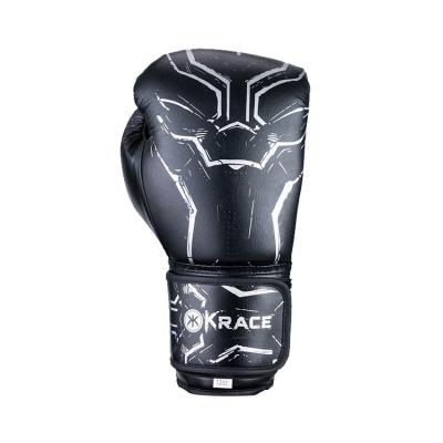 China Customizable Gym Or Home Supplier PU Fight Fitness Pro Training Black Boxing Gloves for sale