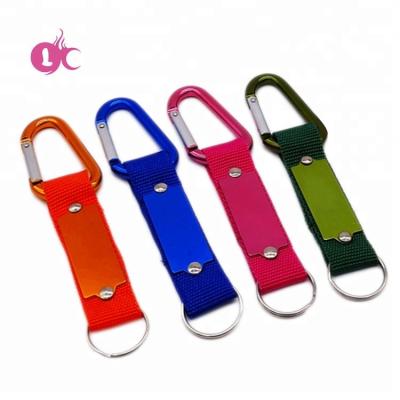 China Engravable made to carabiner customized promotional aluminum alloy key chain strap with split ring in China for sale