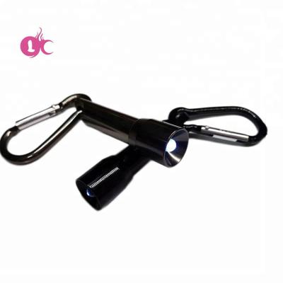 China Aluminum Alloy Wholesale Carabiner Flashlight Promotion Gift Fashion LED Key Chain for sale