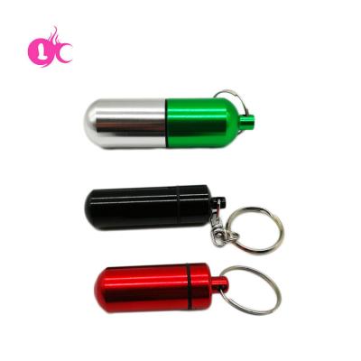 China Factory Price Waterproof Custom Promotional Gifts Pill Case Metal Aluminum Box With Key Chain Waterproof Holder for sale