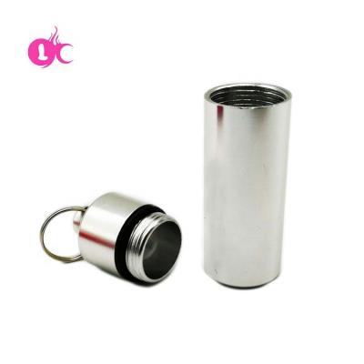 China Factory Price Water Proof Aluminum Airtight Jar Metal Stash Mini Pill Container Key Chain for sale