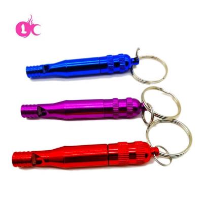 China Factory Price Eco-Friendly Custom Logo Sports Colorful Aluminum Camping Whistle Whistle Key Chain for sale