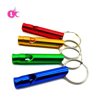 China Hot Sales Factory Price Sports Whistle Eco-friendly Colorful Metal Aluminum Key Chain Engraving Metal Whistle for sale