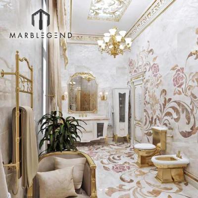 China Bath Shower Room Decoration Luxury Luxury Private Golden Bathroom Designs for sale