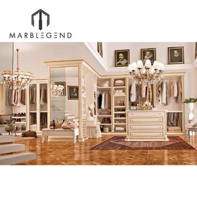 China (Other)Wooden Style Interior Design Classic Full Set Funitures Bedroom Furniture Adjustable Home European Luxury Antique Wardrobe For Villa for sale