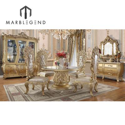 China (Size)Adjustable Royal Antique Hand Carve New Classic Dining Tables Furniture Luxury Dining Table Set European Online Interior Design for sale