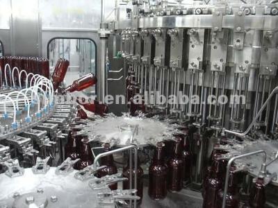 China Food Glass Bottle 3in1 Automatic Beer Filling Capping Machine for sale