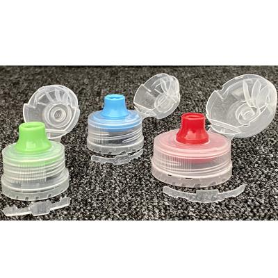 China Non Spill Drink Energy Water Juice Milk Beverage Bottle Flip Top Cap Sport Plastic Flip Cap for sale