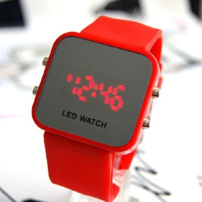 China LED watches 12colors Unisex Digital mirror display Silicone strap LJX09 for sale