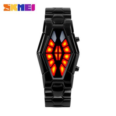 China Hot Red Light Metal Strap Watch , Men Business Wrist Watch SKMEI for sale