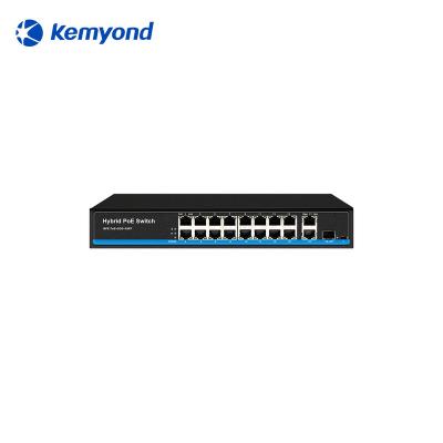 China LACP 16 Ports POE Network Switch 2 Port 1000M Gigabit Uplink PoE Ethernet Switch for sale