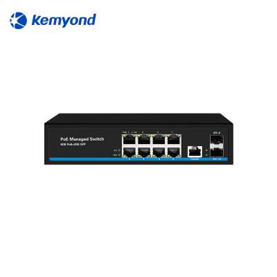 China LACP 8 Port PoE Managed Ethernet Switch With 2 SFP L2 VLAN PoE Switch QoS SNMP LACP Management for sale