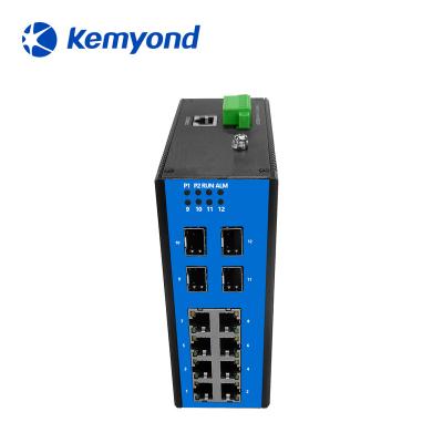 China LACP Kemyond ODM IN S2100D-G4T8 Running L2 Managed Din-Rail 8 Ethernet 4 Ports SFP Ports Industrial Network Switch for sale