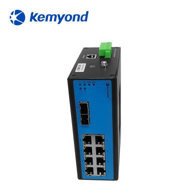 China LACP Industrial Grade PoE Din-Rail Managed Switch S3100D-G2T8 2 Gigabyte SFP 8 Port Ethernet Network Switch for sale