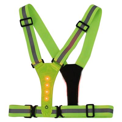 China Water Proof Customized Visible Adjustable Reflective Vest LED Safety Vest For Running for sale