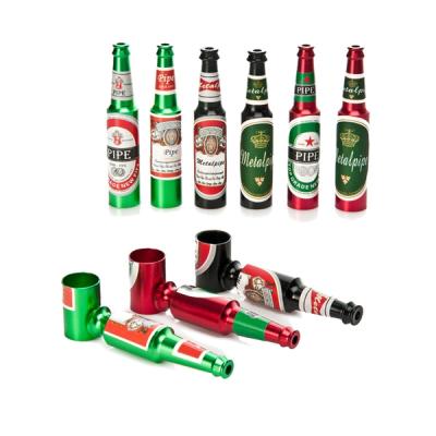 China Contemporary Creative Mini Beer Bottle Metal Pipe Smoking Pipes Cheap Gift Best For Smoker Portable Tobacco Pipe for sale