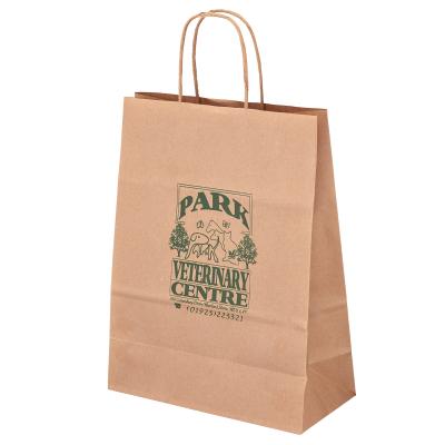 China Biodegradable Promotional Customized Logo Tote Bag Kraft Paper Shopping Bag for sale