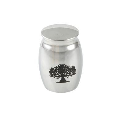 China Sustainable Custom Logo Size Pet Products Stainless Steel Pet Urns Round Can Pet Urns for sale