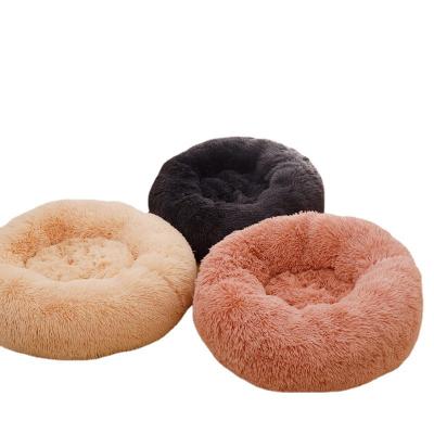 China Wholesale Viable Super Soft Nest Cloth Maker Cozy Donut Around Pet Plush Fluffy Washable Nest for sale