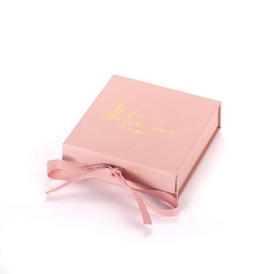 China Recycled Materials Factory Sale Ribbon Paper Cardboard Jewelry Wedding Bridesmaid Rose Gift Box Custom Small With Ribbon for sale