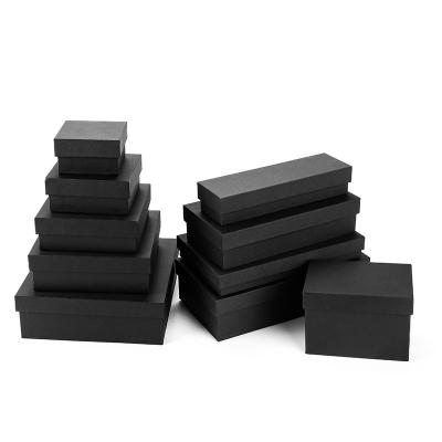 China Recycled Materials Flowers Flowers Small Large Custom Paper Box Textured Black Packaging Paper Boxes for sale