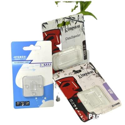 China Recycled Materials SD Card Blister Packaging Custom Micro USB Plastic Blister Box for sale