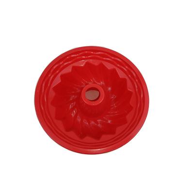 China Sustainable Reusable Non stick Kitchen Baking Chiffon Cake Pans Red Silicone Bread Cake Pastry Mold With Logo Customized for sale