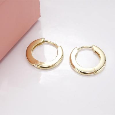 China 2021 CLASSICS New Gold Plated 925 Sterling Silver Custom Ladies Minimalist Jewelry Fashion 20mm Single Circle Huggie Earring For Women for sale