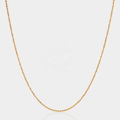 China Custom Thin Gold Plated 100% Twist Gold Rope Chain Casual Jewelry/Sports Jewelry 1.3mm Long 925 Sterling Silver 18K for sale