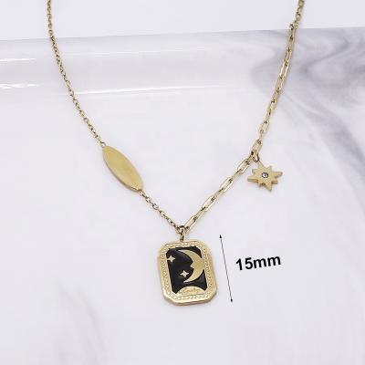 China Fashionable Jewelry Custom Layered Heart 3D Layered Waterproof Pendant 18K PVD Gold Plated Stainless Steel Necklace for sale