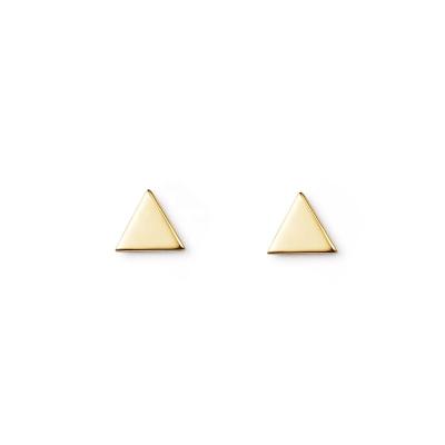 China Fashion Customization Tiny Jewelry Unisex Perfect for Stacking 3mm Real 9K 14K 18K Triangle Solid Gold Jewelry Stud Earrings for sale